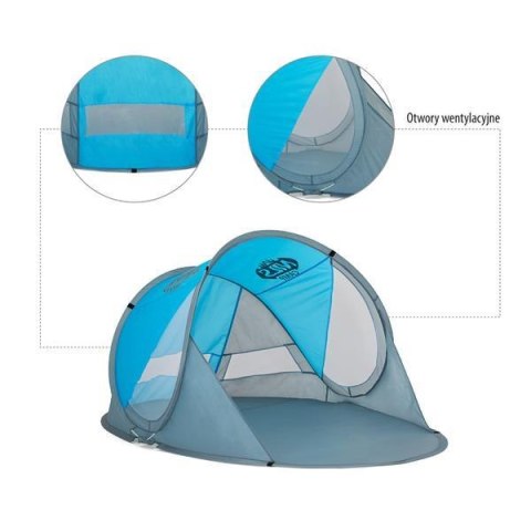 NC3143 BIG NAMIOT PLAŻOWY SAMOROZKŁADAJĄCY NIEBIESKI PODŁOGA NILS CAMP