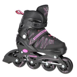 NH11912 A 2w1 BLACK/PINK ROZM. M(35-38) ŁYŻWOROLKI Z WYM. PŁ. HOKEJOWĄ NILS EXTREME