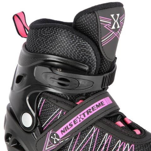 NH11912 A 2w1 BLACK/PINK ROZM. M(35-38) ŁYŻWOROLKI Z WYM. PŁ. HOKEJOWĄ NILS EXTREME
