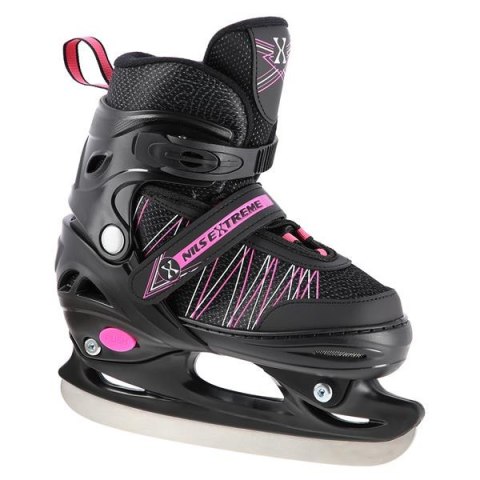 NH11912 A 2w1 BLACK/PINK ROZM. M(35-38) ŁYŻWOROLKI Z WYM. PŁ. HOKEJOWĄ NILS EXTREME