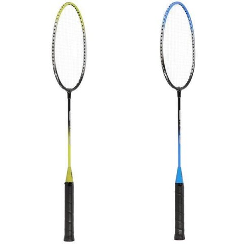 NRZ014 STEEL / ZESTAW DO BADMINTONA 4 RAKIETY + 3 LOTKI + SIATKI 195x22cm + POKROWIEC NILS