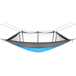 HAMAK TURYSTYCZNY 2 OSOBOWY 270X140CM Z MOSKITIERĄ NIEBIESKI