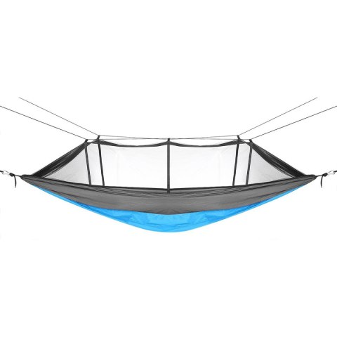 HAMAK TURYSTYCZNY 2 OSOBOWY 270X140CM Z MOSKITIERĄ NIEBIESKI