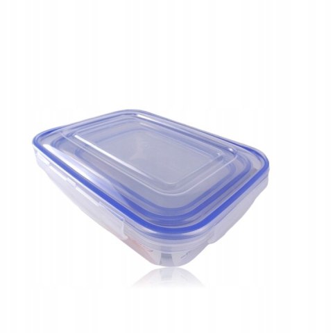 Komplet pojemników transparentnych PROSTOKĄT 400,800,1400 ml