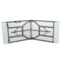 STÓŁ CATERINGOWY BANKIETOWY SKŁADANY W WALIZKĘ 180X70CM MAX.100KG biały