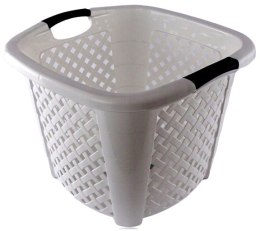 Kosz kwadrat RATTAN 34l -biały 44x44x33 cm