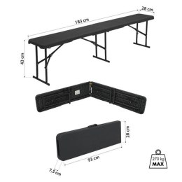NC3404 SKŁADANA ŁAWKA OGRODOWA 183 CM ANTRACYT NILS CAMP