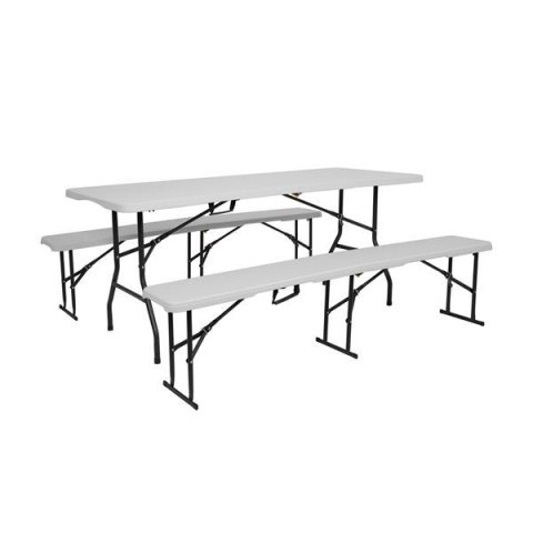 NC3404 SKŁADANA ŁAWKA OGRODOWA 183 CM BIAŁA NILS CAMP