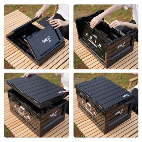 NCB4006 SKŁADANA SKRZYNIA KEMPINGOWA Z FUNKCJĄ STOŁU 2W1 50L NILS CAMP