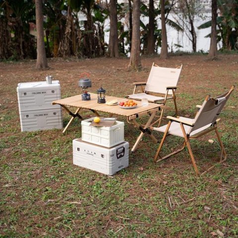 NCB4007 SKŁADANA SKRZYNIA KEMPINGOWA BIAŁA Z FUNKCJĄ STOŁU 2W1 15L NILS CAMP