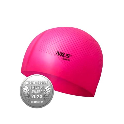 NQC JEDNOKOLOROWY CIEMNORÓŻOWY CZEPEK SILIKONOWY DOTS NILS AQUA