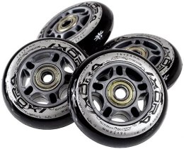 PU 84x24 82A CZARNE (4 szt.) + ABEC-9 CHROME (8 szt.) ZESTAW NILS EXTREME