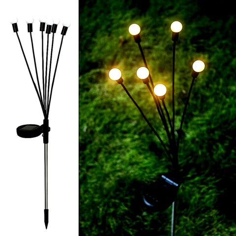 LAMPA SOLARNA TAŃCZĄCE NA WIETRZE KULECZKI BIAŁE 6 LED 72CM