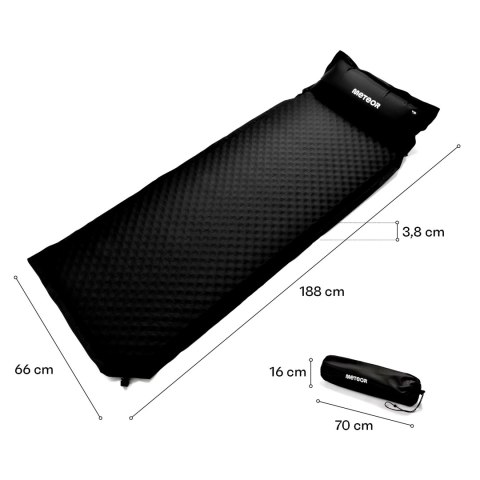 Mata samopompująca Meteor 188×66×3,8 cm czarny