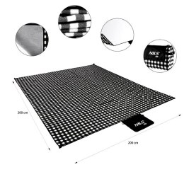 NC2311 KOC PIKNIKOWY BIAŁO-CZARNY 200x200 CM PE + ALU NILS CAMP