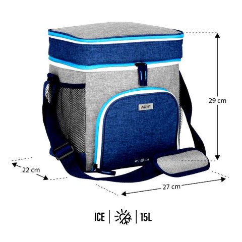 NC2902 TORBA TERMICZNA NIEBIESKA 15L NILS