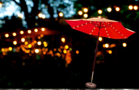 OŚWIETLENIE SOLAR PARASOLA OGRODOWEGO 5M 72LED