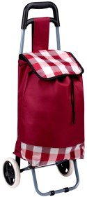 WÓZEK TORBA NA KÓLKACH NA ZAKUPY ZE STELAŻEM 31L CZERWONO BIAŁY