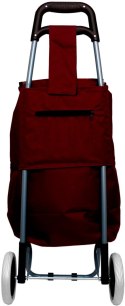 WÓZEK TORBA NA KÓLKACH NA ZAKUPY ZE STELAŻEM 31L CZERWONO BIAŁY
