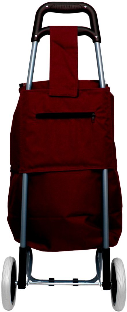 WÓZEK TORBA NA KÓLKACH NA ZAKUPY ZE STELAŻEM 31L CZERWONO BIAŁY