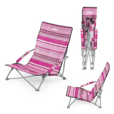 NC3035 KRZESŁO PLAŻOWE RÓŻOWE NILS