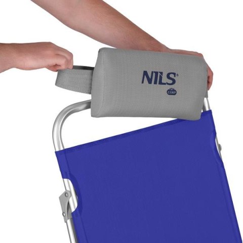 NC3502 KRZESŁO TURYSTYCZNE SKŁADANE NIEBIESKO-SZARE NILS CAMP