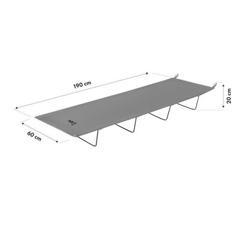 NC3504 ŁÓŻKO POLOWE ULTRA LIGHT SZARE NILS CAMP