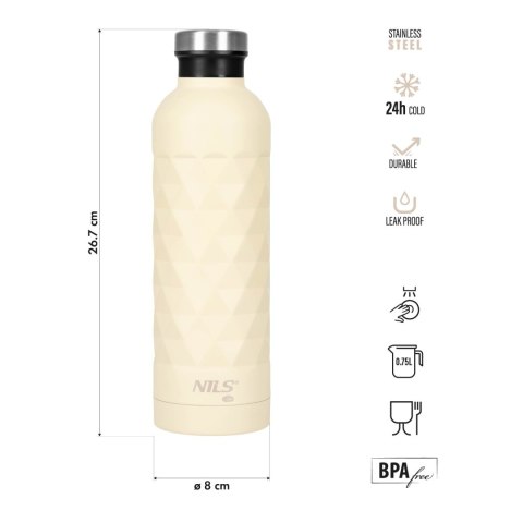 NC3805 BUTELKA TURYSTYCZNA 750ML BEŻOWA NILS CAMP