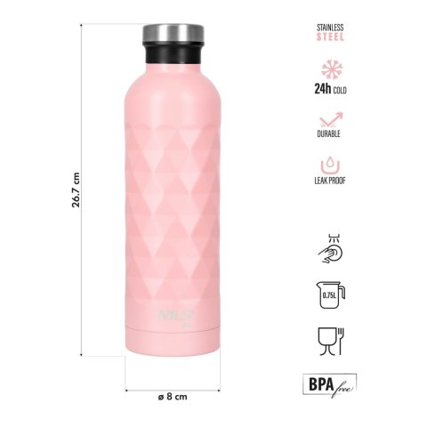 NC3805 BUTELKA TURYSTYCZNA 750ML RÓŻOWA NILS CAMP