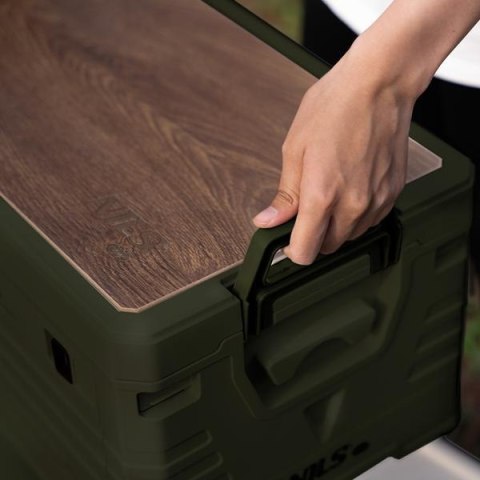 NCB4002 SKŁADANA SKRZYNIA KEMPINGOWA Z FUNKCJĄ STOŁU 2W1 ZIELONA NILS CAMP