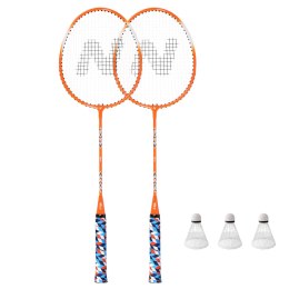 NRZ2051 ALUMINIUM / ZESTAW DO BADMINTONA 2 RAKIETY + 3 LOTKI + POKROWIEC NILS