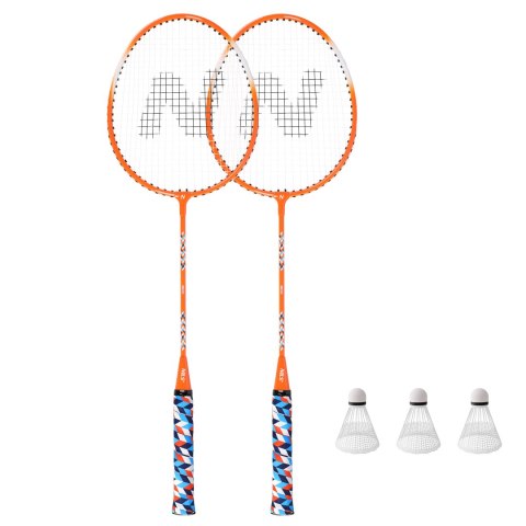 NRZ2051 ALUMINIUM / ZESTAW DO BADMINTONA 2 RAKIETY + 3 LOTKI + POKROWIEC NILS