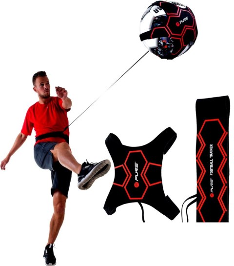 TRENAŻER DO PIŁKI NOŻNEJ Z GUMĄ BLACK RED PURE 2 IMPROVE