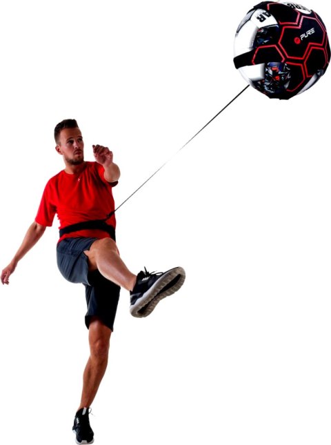 TRENAŻER DO PIŁKI NOŻNEJ Z GUMĄ BLACK RED PURE 2 IMPROVE