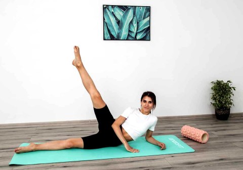 MATA DO JOGI I FITNESS TPE ANTYPOŚLIZGOWA MIĘTOWO-SZARA ENERO FIT