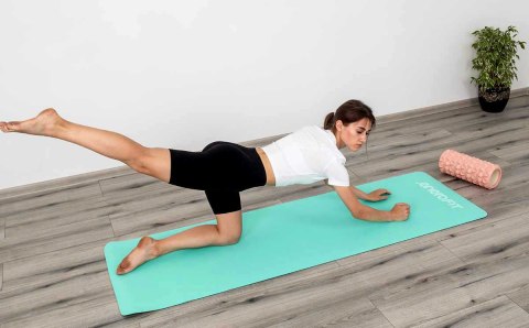 MATA DO JOGI I FITNESS TPE ANTYPOŚLIZGOWA MIĘTOWO-SZARA ENERO FIT