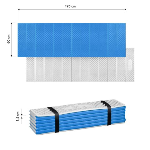 NC17103 KARIMATA SKŁADANA TURYSTYCZNA Z PODBICIEM ALUMINIOWYM + XPE 195 CM NIEBIESKA NILS CAMP