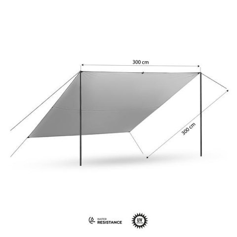 NC17107 TARP PŁACHTA BIWAKOWA KEMPINGOWA 300X300 CM ZIELONA NILS CAMP