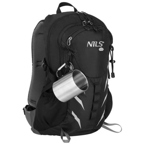 NC17110 KUBEK KEMPINGOWY Z KARABIŃCZYKIEM 330 ML STAL NIERDZEWNA CZARNY NILS CAMP