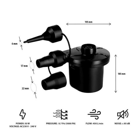 NC17115 POMPKA ELEKTRYCZNA 230-12V + PRZEJŚCIÓWKI NILS CAMP