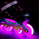 NH10905 4w1 ŁYŻWOROLKI LED RÓŻOWE Z WYM. PŁOZĄ HOKEJOWĄ RAINBOW ROZM. S(31-34) NILS EXTREME