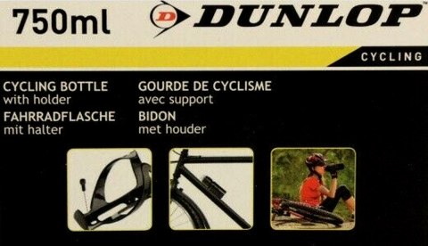 BIDON ROWEROWY DUNLOP 750ML Z KOSZYKIEM BIAŁY