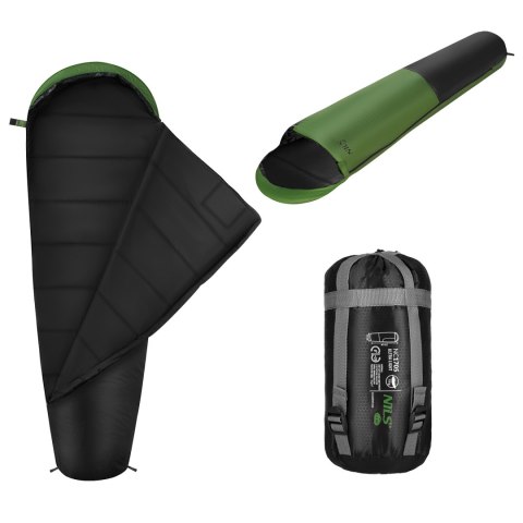 NC1705 ŚPIWÓR ULTRA LIGHT CZARNO-ZIELONY NILS CAMP