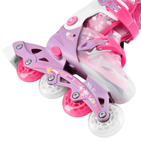 NJ1025 ŁYŻWOROLKI 2w1 FLIPZY RÓŻOWE ROZM. XS(27-30) NILS FUN