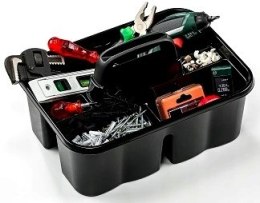 Organizer 3 częściowy z uchwytem 257x355x198 CZARNY