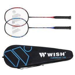 FUSIONTEC 777K ZESTAW RAKIET DO BADMINTONA LIMONKOWY+CZERWONY+LOTKI 3 SZT WISH