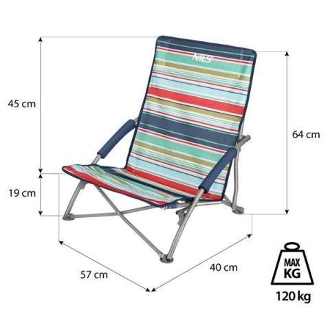 NC3035 NIEBIESKO-CZERWONY KRZESŁO PLAŻOWE NILS CAMP