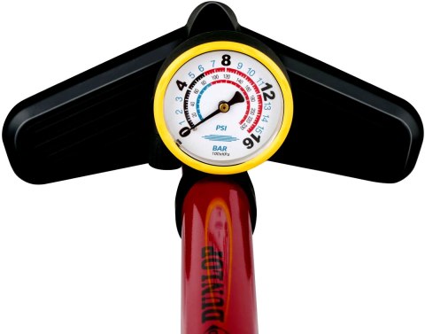 POMPKA WARSZTATOWO ROWEROWA DUNLOP 230 PSI (16Bar) Z MANOMETREM CZERWONY