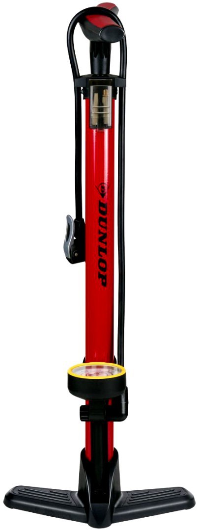 POMPKA WARSZTATOWO ROWEROWA DUNLOP 230 PSI (16Bar) Z MANOMETREM CZERWONY