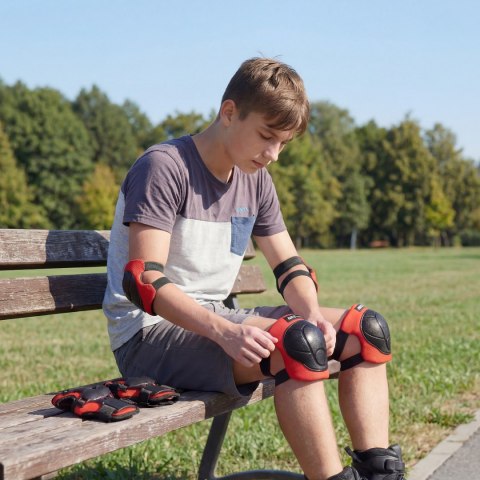 H210 ZESTAW OCHRANIACZY CZERWONY ROZM. L NILS EXTREME